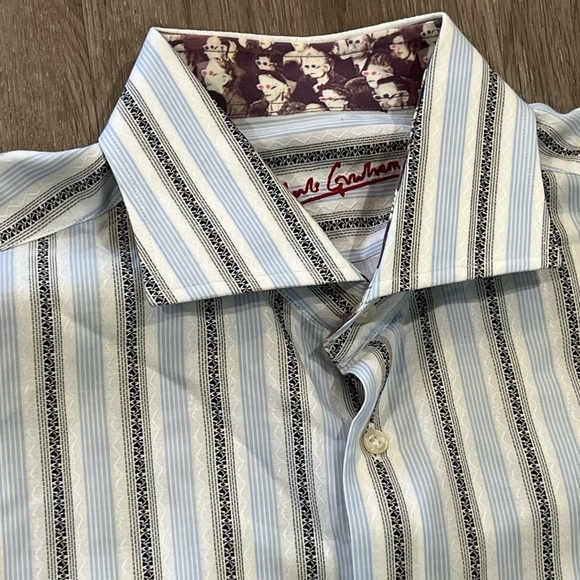 Robert Graham Size 41 / 16 Special Edition Pattern Cuff Retro Vintage Shirt - Picture 6 of 8